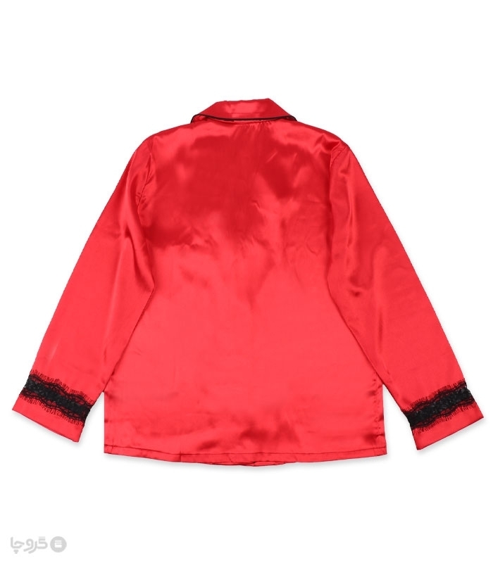 پک ست لباس خواب راحتی شلوار و بلوز ساتن و گیپور اما کد 4030 - بسته 2 عددی