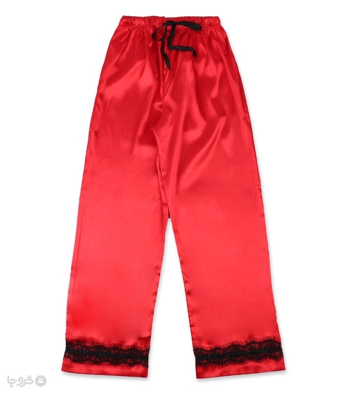 پک ست لباس خواب راحتی شلوار و بلوز ساتن و گیپور اما کد 4030 - بسته 2 عددی