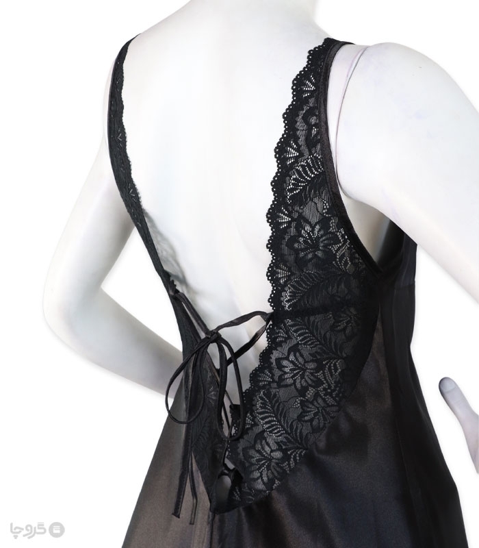 پک ست پیراهن و چشم بند ساتن و گیپور اما کد 2820 - بسته 3 عددی