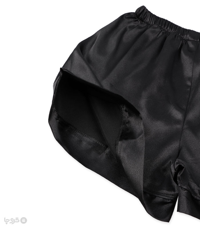 پک ست لباس خواب راحتی شلوارک و بلوز ساتن اما کد 3510 طرح Victoria's Secret - بسته 2 عددی