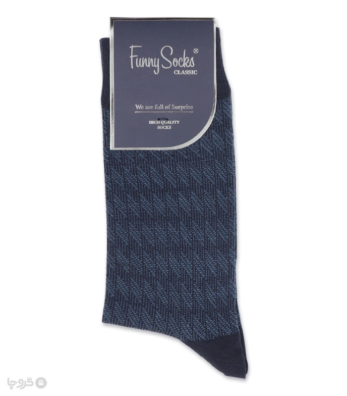 خرید عمده پک جوراب ساقدار مردانه Funny Socks فانی ساکس کد 65122 - جعبه 12 عددی