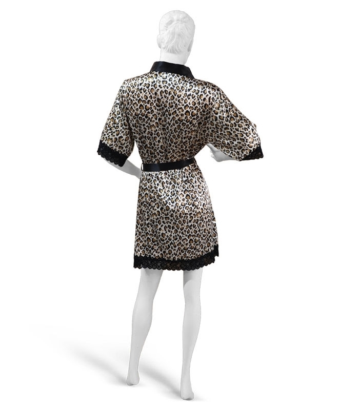 پک روبدوشامبر ساتن و گیپور اما کد 3550 طرح پلنگی - بسته 2 عددی