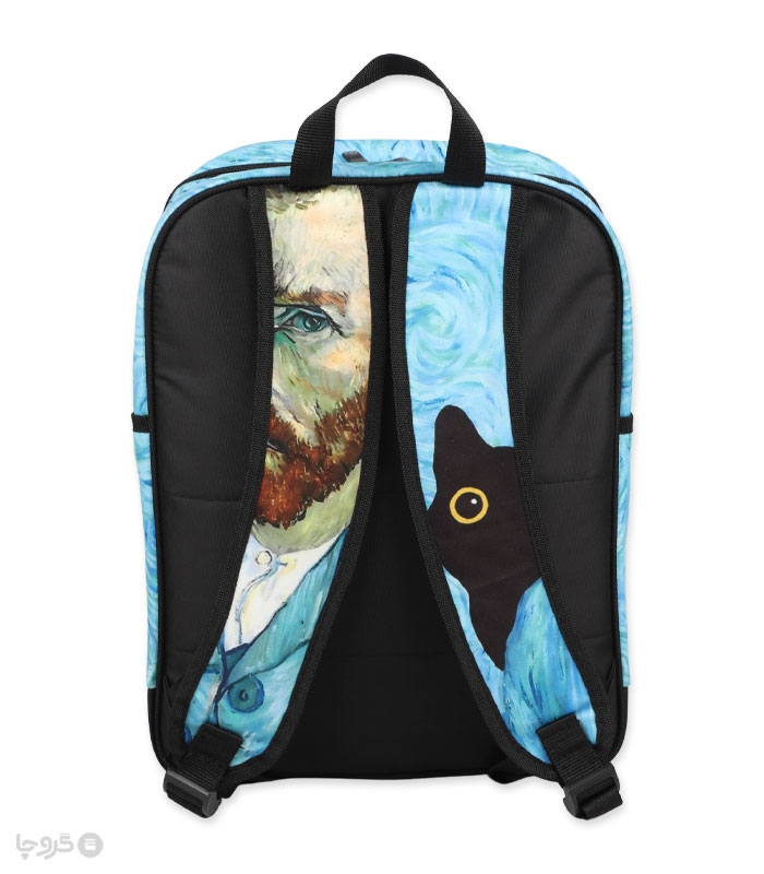 خرید عمده پک کوله پشتی Hippo هیپو ابعاد 14×30×40 کد 103 طرح ونسان ونگوگ - بسته 6 عددی