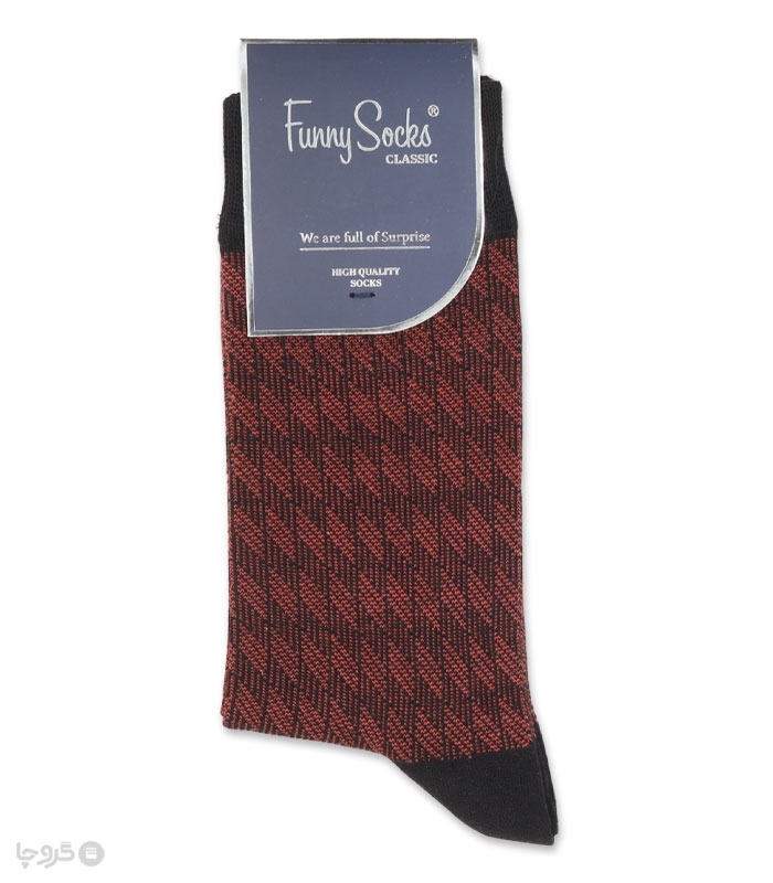 خرید عمده پک جوراب ساقدار مردانه Funny Socks فانی ساکس کد 65122 - جعبه 12 عددی