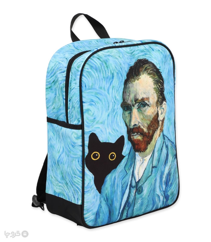 خرید عمده پک کوله پشتی Hippo هیپو ابعاد 14×30×40 کد 103 طرح ونسان ونگوگ - بسته 6 عددی