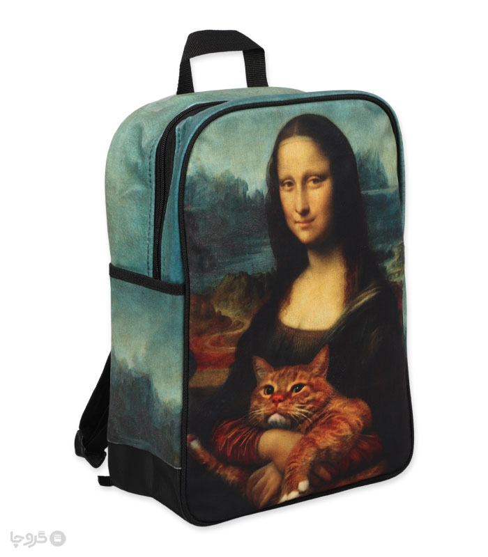 خرید عمده پک کوله پشتی Hippo هیپو ابعاد 14×30×40 کد 103 طرح مونالیزا - بسته 6 عددی