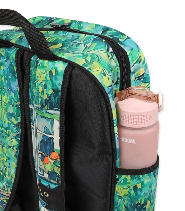 خرید عمده پک کوله پشتی Hippo هیپو ابعاد 14×30×40 کد 103 طرح گربه سیاه - بسته 6 عددی