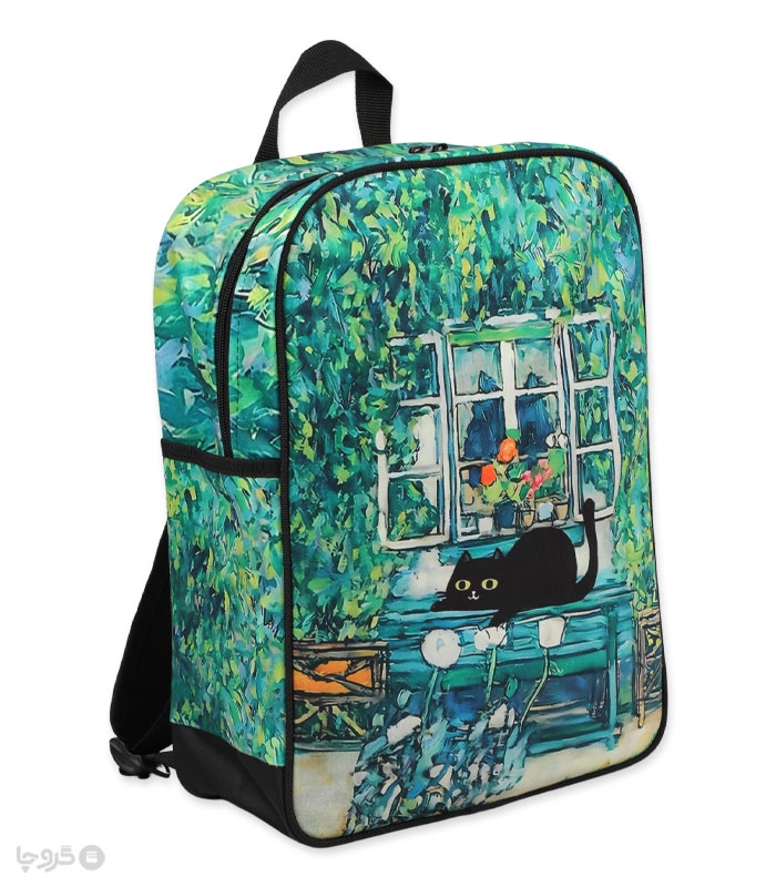 خرید عمده پک کوله پشتی Hippo هیپو ابعاد 14×30×40 کد 103 طرح گربه سیاه - بسته 6 عددی