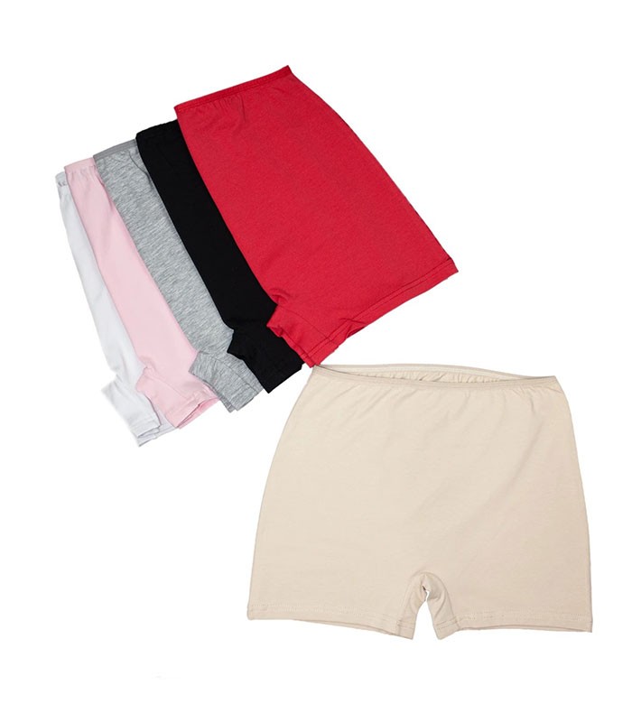 خرید عمده پک شورت زنانه پادار نخی Misspel میسپل کد 458 میکس ساده - بسته 12 عددی