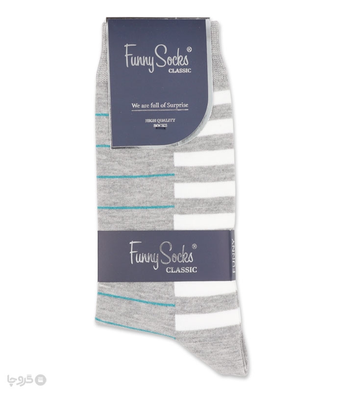 خرید عمده پک جوراب ساقدار مردانه Funny Socks فانی ساکس کد 65125 - جعبه 12 عددی