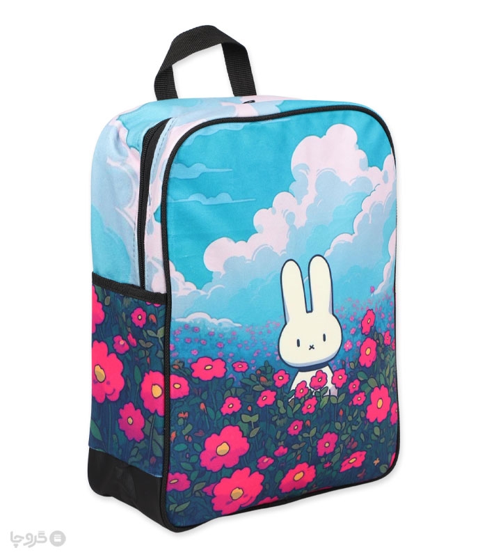 خرید عمده پک کوله پشتی Hippo هیپو ابعاد 14×30×40 کد 103 طرح خرگوش - بسته 6 عددی