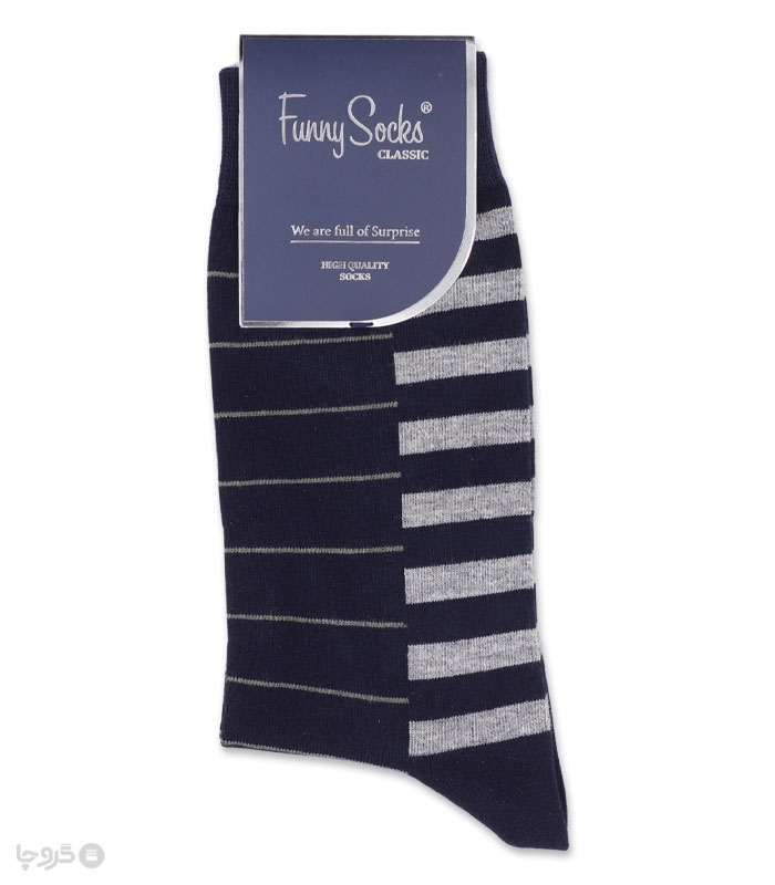 خرید عمده پک جوراب ساقدار مردانه Funny Socks فانی ساکس کد 65125 - جعبه 12 عددی