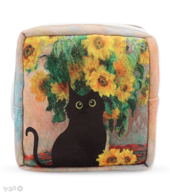 خرید عمده پک کیف نظم دهنده Hippo هیپو ابعاد 13×13 کد 102 طرح گربه و گل آفتابگردان - بسته 12 عددی