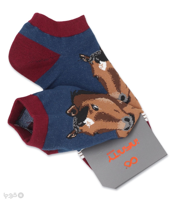 خرید عمده پک جوراب مچی زنانه اینفینیتی طرح اسب - بسته 6 عددی