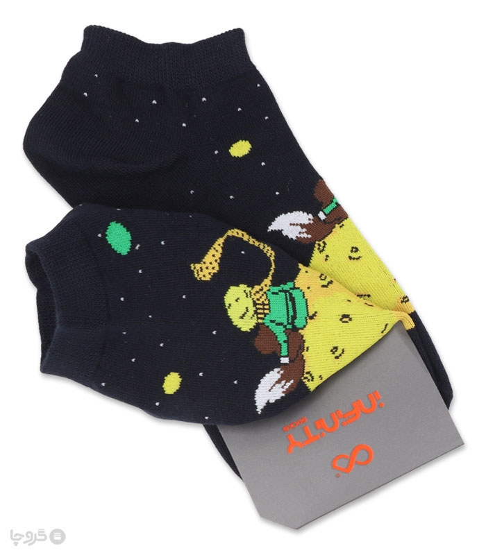 خرید عمده پک جوراب مچی زنانه اینفینیتی طرح شازده کوچولو - بسته 6 عددی