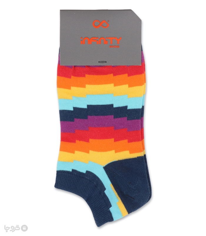 خرید عمده پک جوراب مچی زنانه اینفینیتی طرح رینگی رنگی - بسته 6 عددی