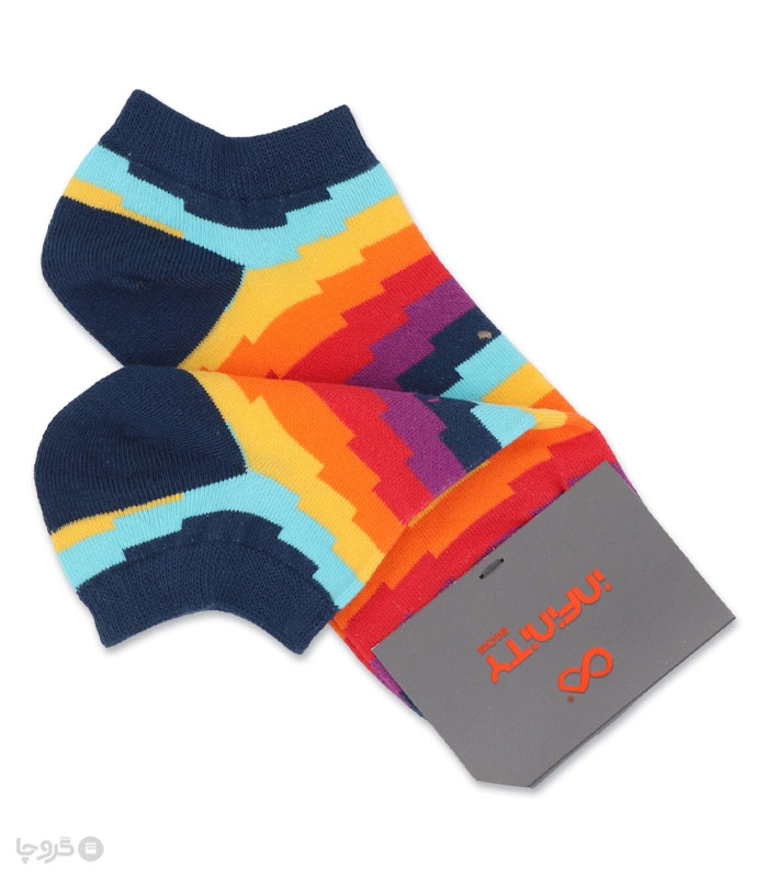 خرید عمده پک جوراب مچی زنانه اینفینیتی طرح رینگی رنگی - بسته 6 عددی