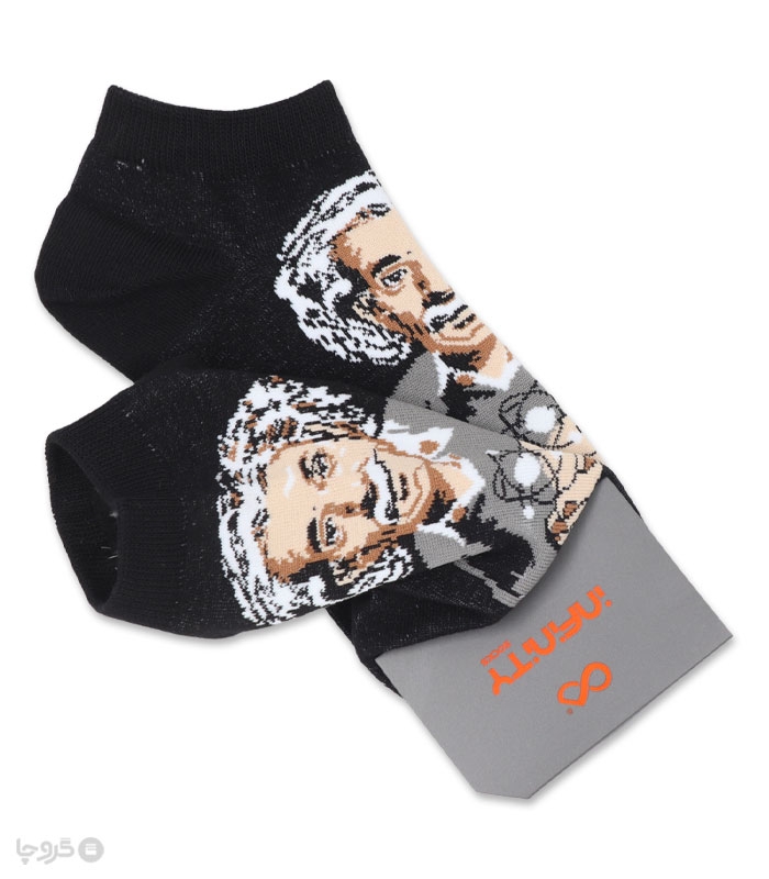 خرید عمده پک جوراب مچی زنانه اینفینیتی طرح اینشتین - بسته 6 عددی