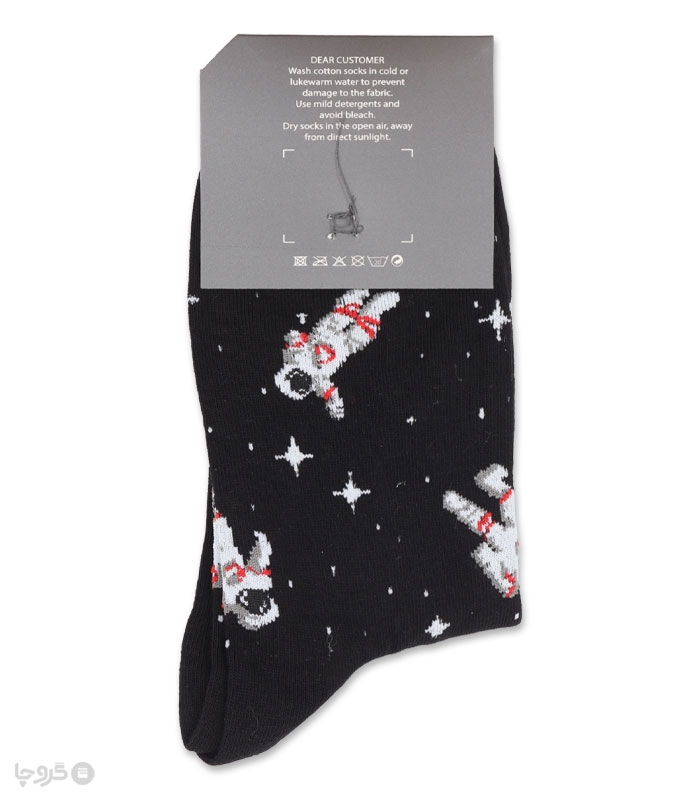 خرید عمده پک جوراب ساقدار زنانه اینفینیتی طرح فضانورد - بسته 6 عددی