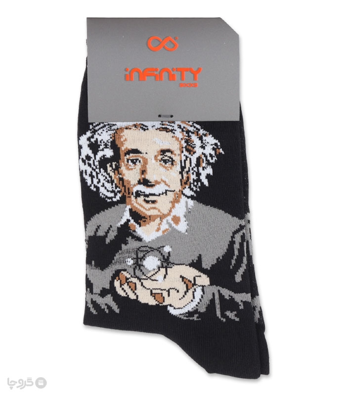 خرید عمده پک جوراب ساقدار زنانه اینفینیتی طرح اینشتین - بسته 6 عددی