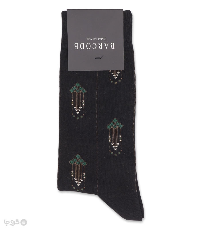 خرید عمده پک جوراب ساقدار مردانه بارکد طرح Sacred Lines - بسته 6 عددی