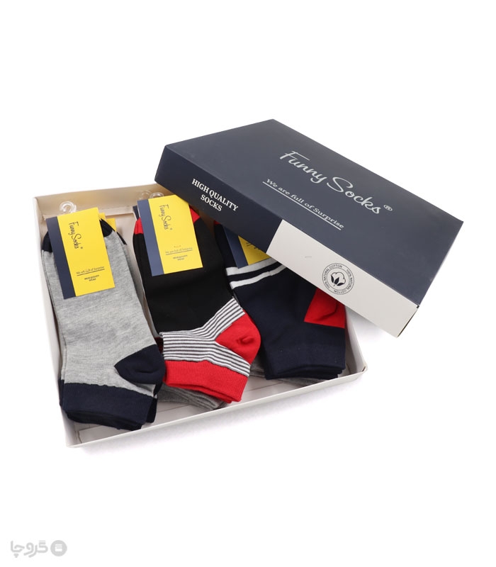 خرید عمده پک جوراب مچی مردانه Funny Socks فانی ساکس کد 85113 - جعبه 12 عددی