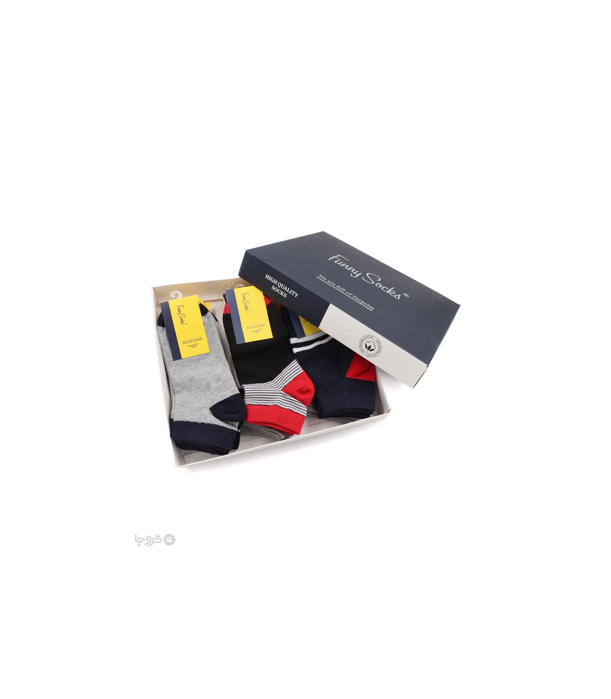 خرید عمده پک جوراب مچی مردانه Funny Socks فانی ساکس کد 85113 - جعبه 12 عددی