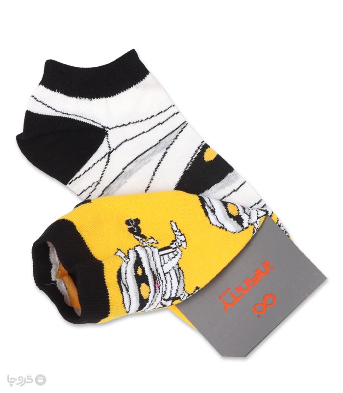 خرید عمده پک جوراب مچی زنانه اینفینیتی طرح مومیایی - بسته 6 عددی