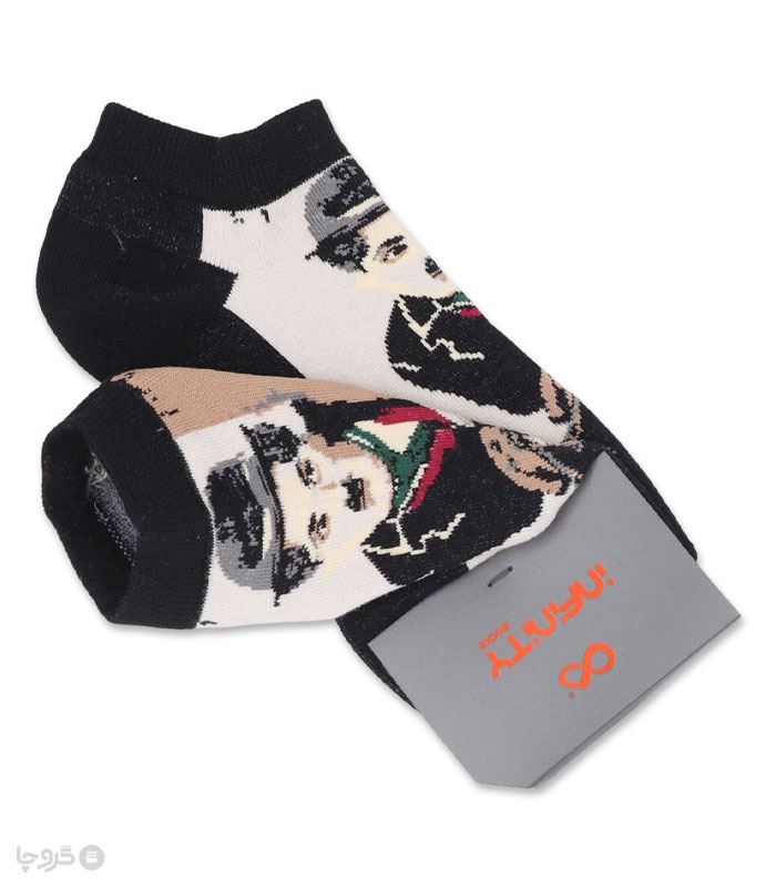 خرید عمده پک جوراب مچی زنانه اینفینیتی طرح چارلی چاپلین - بسته 6 عددی