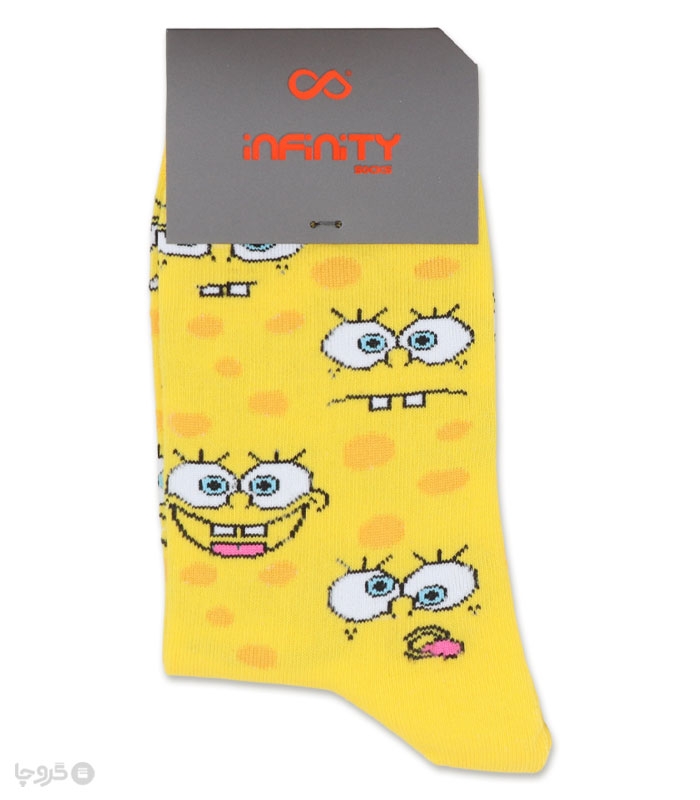خرید عمده پک جوراب ساقدار زنانه اینفینیتی طرح باب اسفنجی - بسته 6 عددی