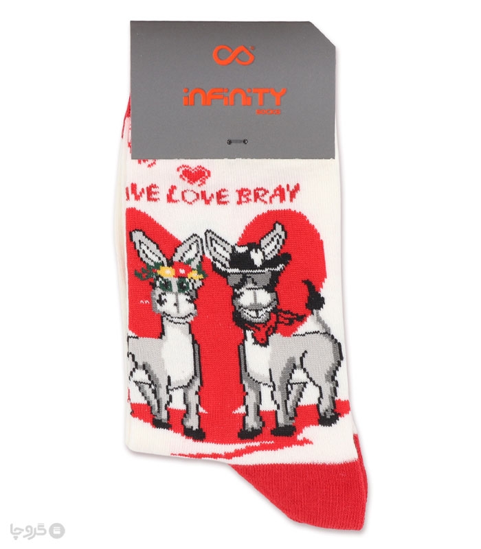 خرید عمده پک جوراب ساقدار زنانه اینفینیتی طرح Live Love Bray - بسته 6 عددی