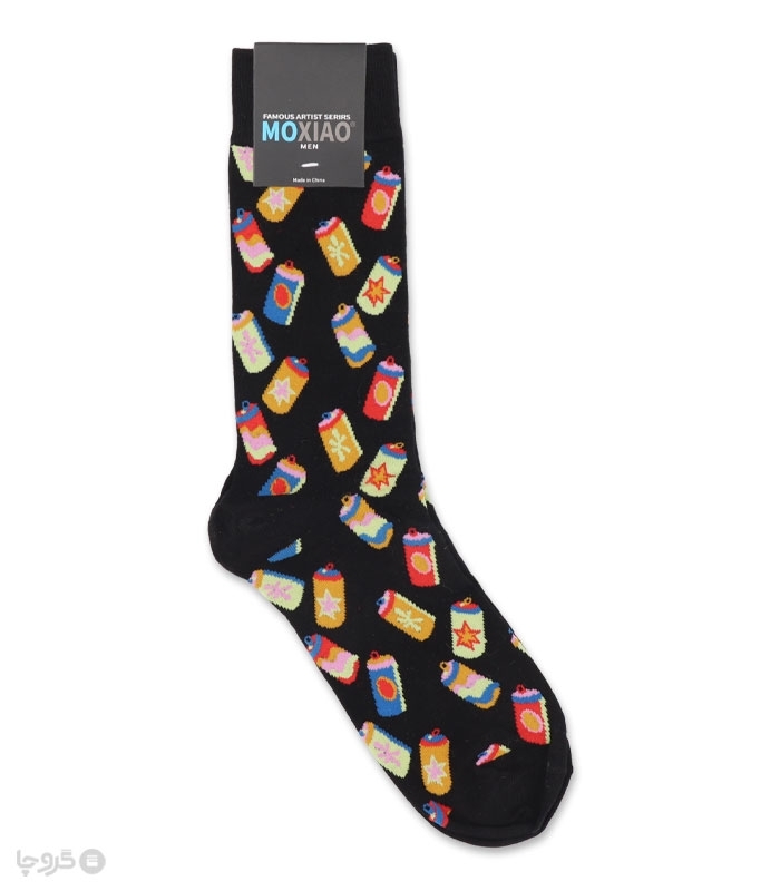 خرید عمده پک جوراب ساقدار مردانه ماکسیو Moxiao طرح قوطی - بسته 12 جفتی