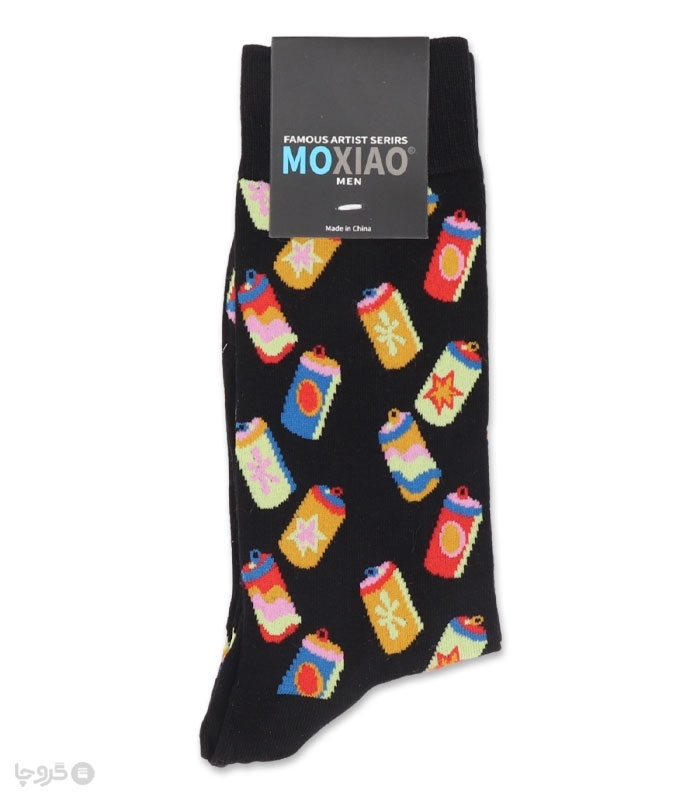 خرید عمده پک جوراب ساقدار مردانه ماکسیو Moxiao طرح قوطی - بسته 12 جفتی