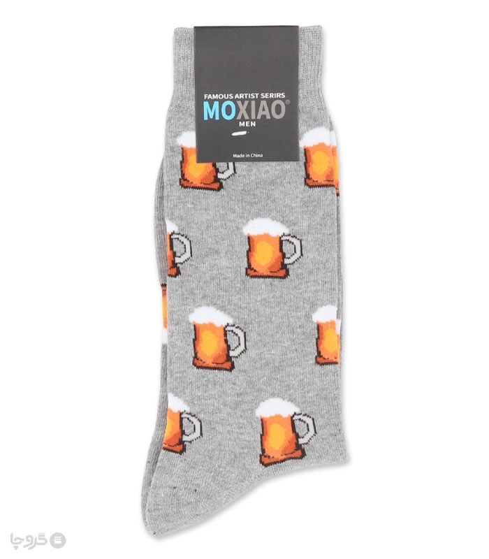 خرید عمده پک جوراب ساقدار مردانه ماکسیو Moxiao طرح نوشیدنی - بسته 12 جفتی
