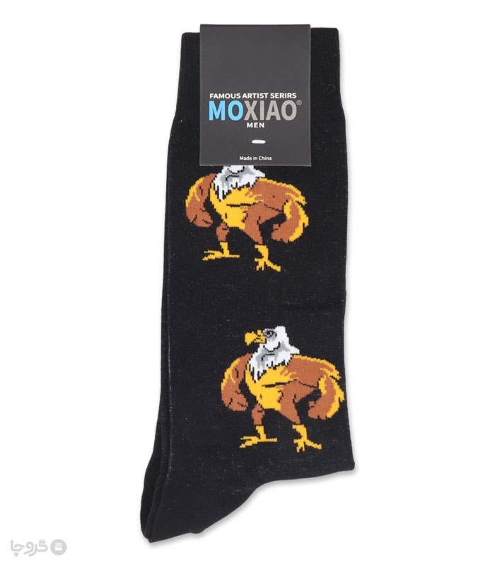 خرید عمده پک جوراب ساقدار مردانه ماکسیو Moxiao طرح عقاب - بسته 12 جفتی