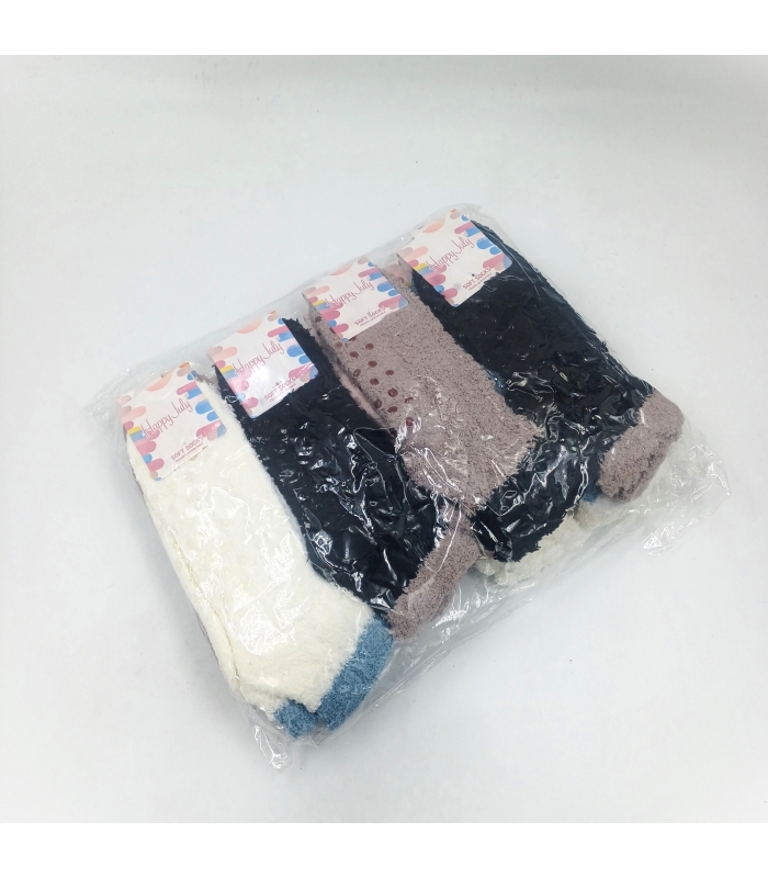 خرید عمده پک جوراب بوکله مچی زنانه کف استپ دار هپی جولی - بسته 12 جفتی