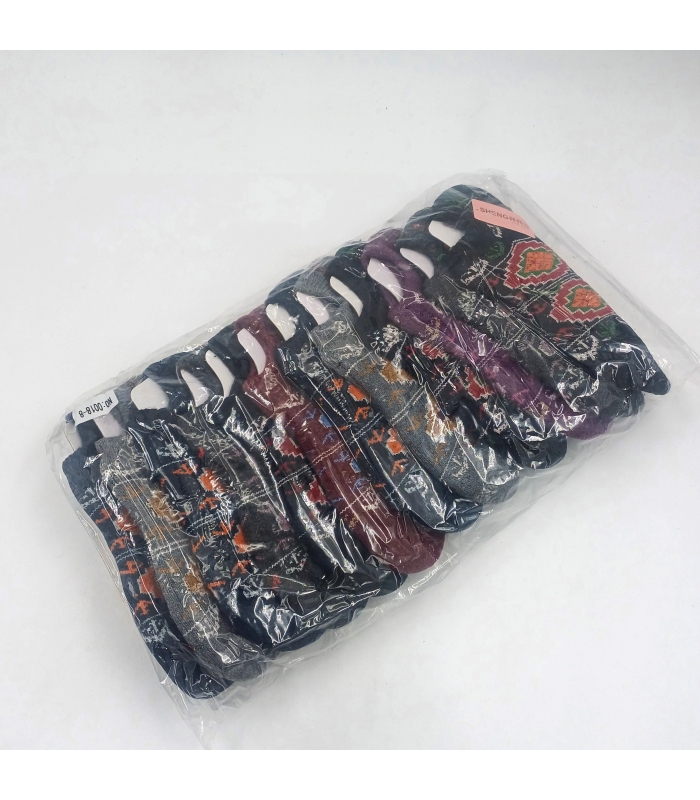 خرید عمده پک جوراب پشمی کالج زنانه طرح ایران - بسته 12 جفتی