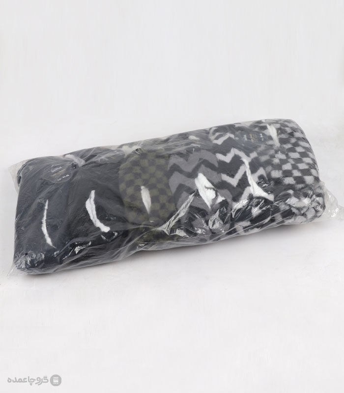 خرید عمده پک پاپوش پشمی مردانه کف استپدار طرح 2 - بسته 12 جفتی