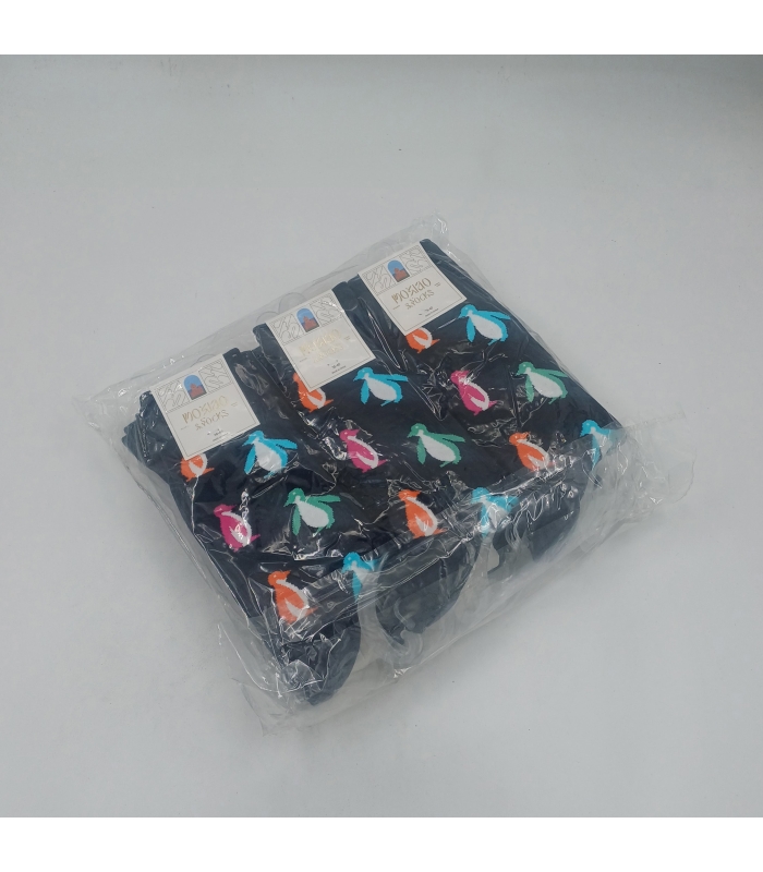 خرید عمده پک جوراب ساقدار زنانه Moxiao ماکسیو طرح پنگوئن - بسته 12 جفتی