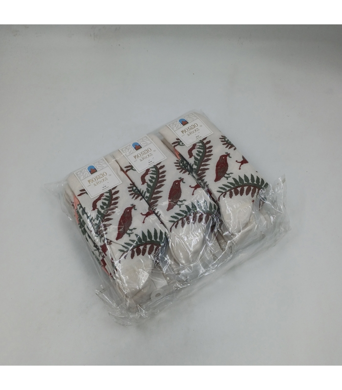 خرید عمده پک جوراب ساقدار زنانه Moxiao ماکسیو طرح گنجشک - بسته 12 جفتی