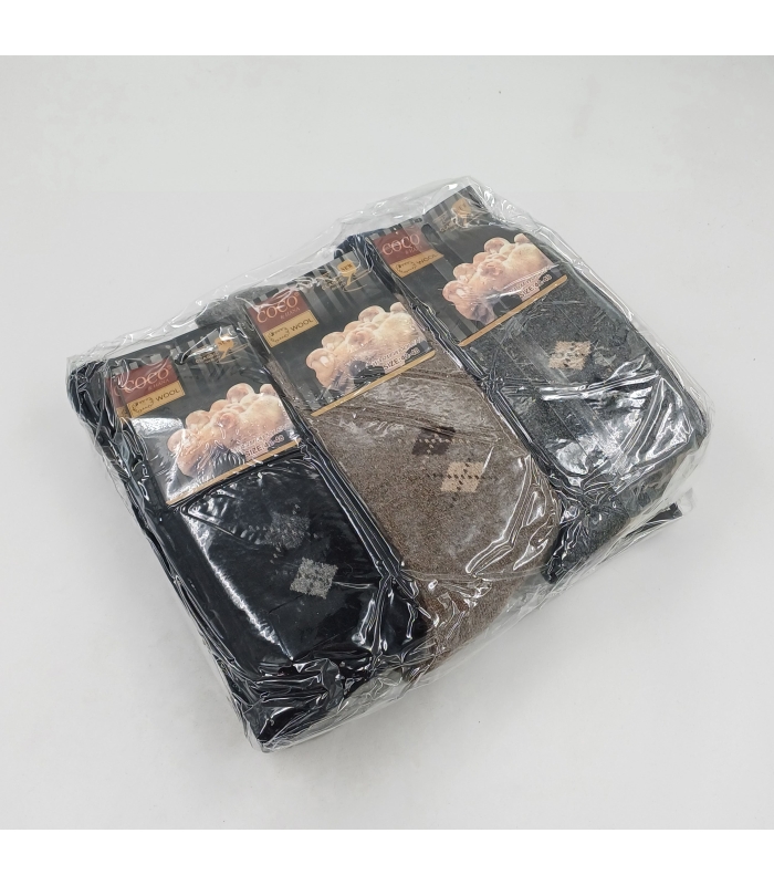 پک جوراب پشمی حوله‌ای ساقدار مردانه کوکو اند هانا طرح آرگایل 1 - بسته 12 جفتی