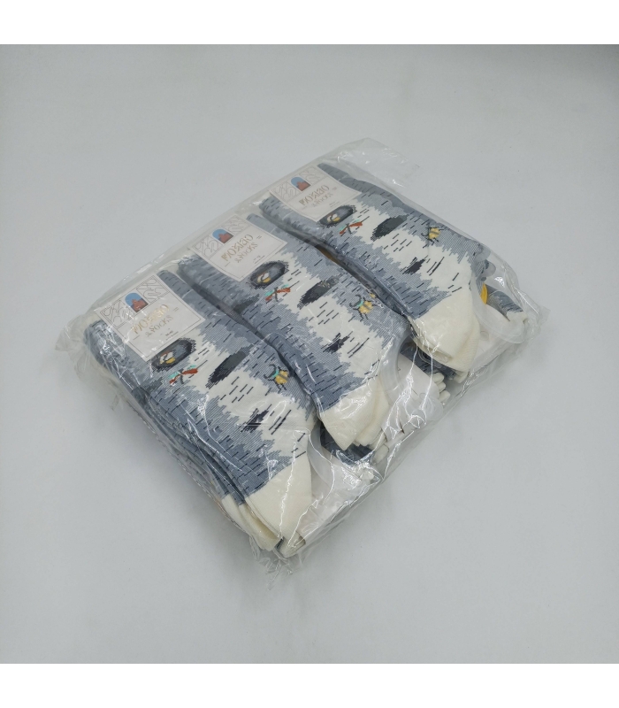 خرید عمده پک جوراب ساقدار زنانه Moxiao ماکسیو طرح حشره - بسته 12 جفتی