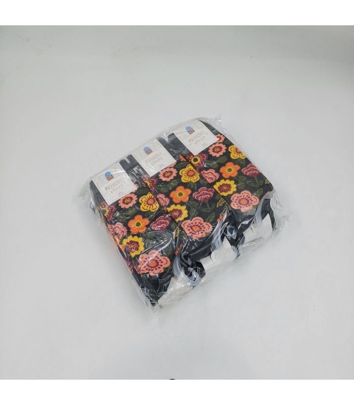 خرید عمده پک جوراب ساقدار زنانه Moxiao ماکسیو طرح گل گلی - بسته 12 جفتی