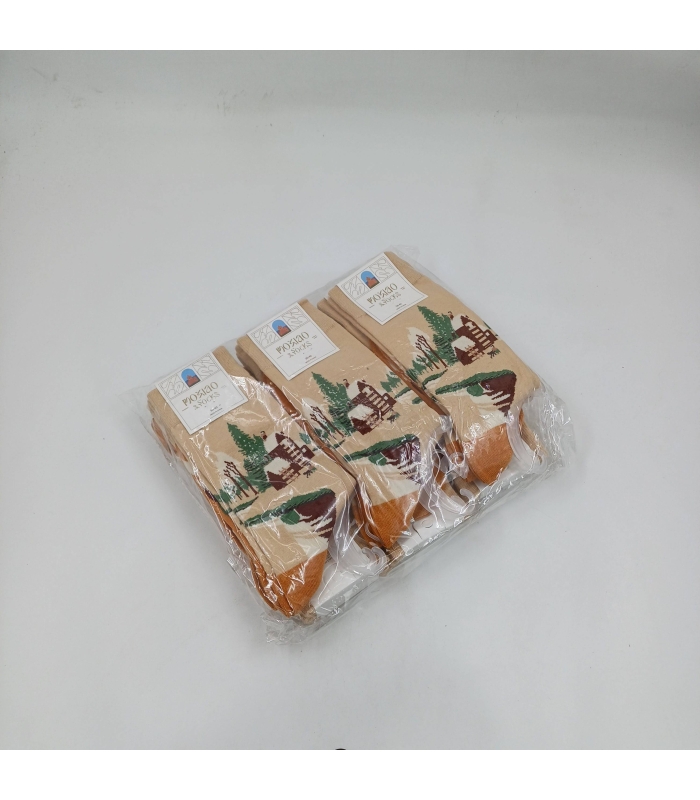 خرید عمده پک جوراب ساقدار زنانه Moxiao ماکسیو طرح مزرعه - بسته 12 جفتی