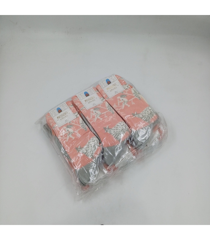 خرید عمده پک جوراب ساقدار زنانه Moxiao ماکسیو طرح چوپان - بسته 12 جفتی