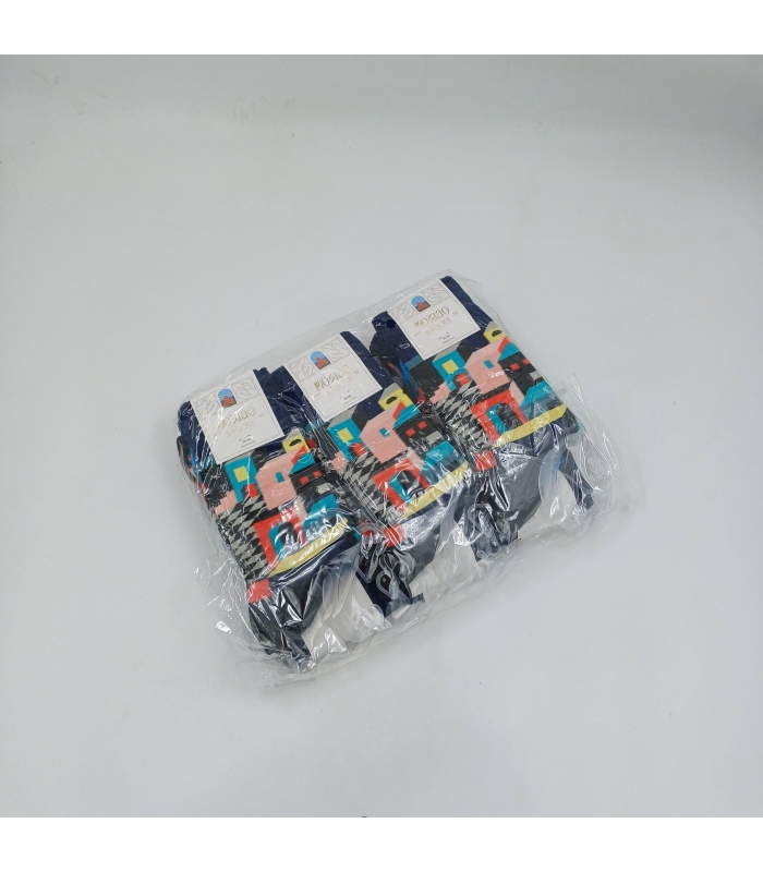 خرید عمده پک جوراب ساقدار زنانه Moxiao ماکسیو طرح خونه مکعبی - بسته 12 جفتی