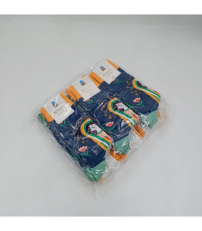 خرید عمده پک جوراب ساقدار زنانه Moxiao ماکسیو طرح دختر بهاری - بسته 12 جفتی