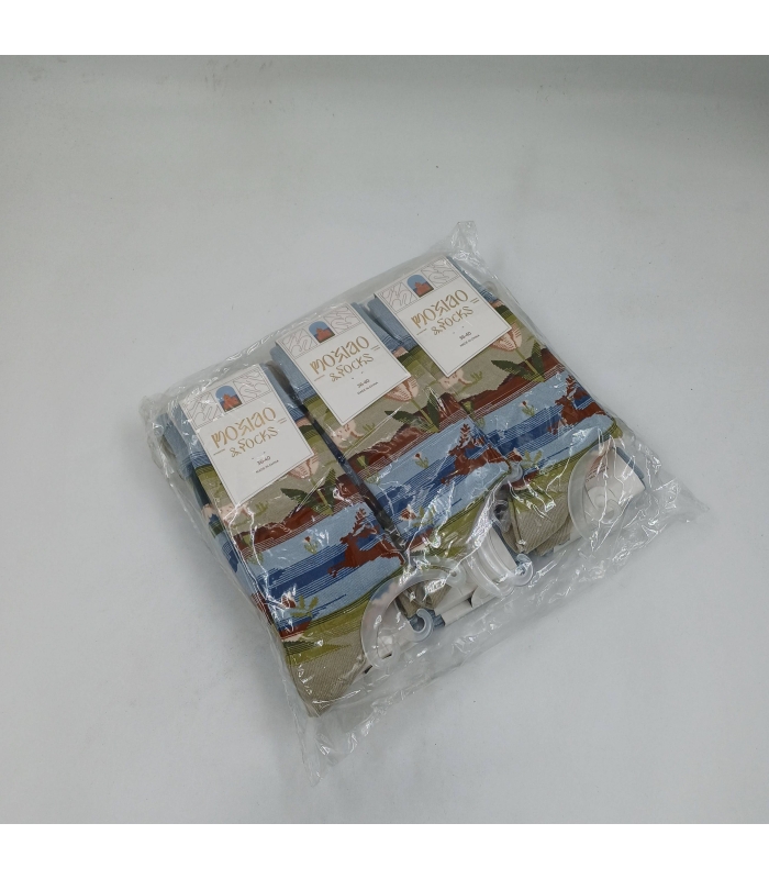 خرید عمده پک جوراب ساقدار زنانه Moxiao ماکسیو طرح گوزن - بسته 12 جفتی