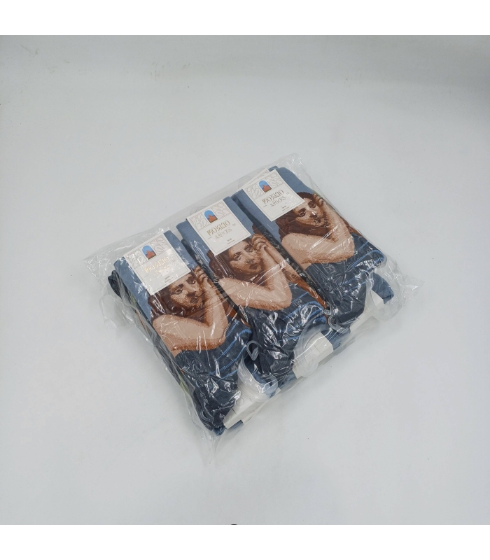 خرید عمده پک جوراب ساقدار زنانه Moxiao ماکسیو طرح زوج - بسته 12 جفتی