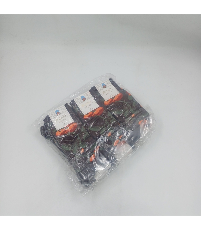 خرید عمده پک جوراب ساقدار زنانه Moxiao ماکسیو طرح گل پیونی - بسته 12 جفتی